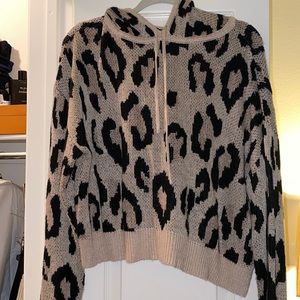 VICI Leopard knit set, Pants and hooded sweater